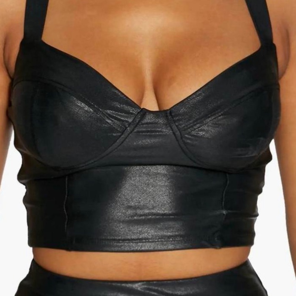 Naked Wardrobe Faux Leather Corset